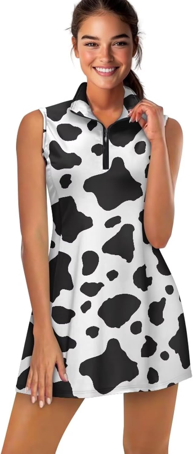 Stretch Golf Women Dress Multi-Sport Skort Dress Yoga Shorts Built-in Ball Pocket Summer Dresses Athletic Dresses