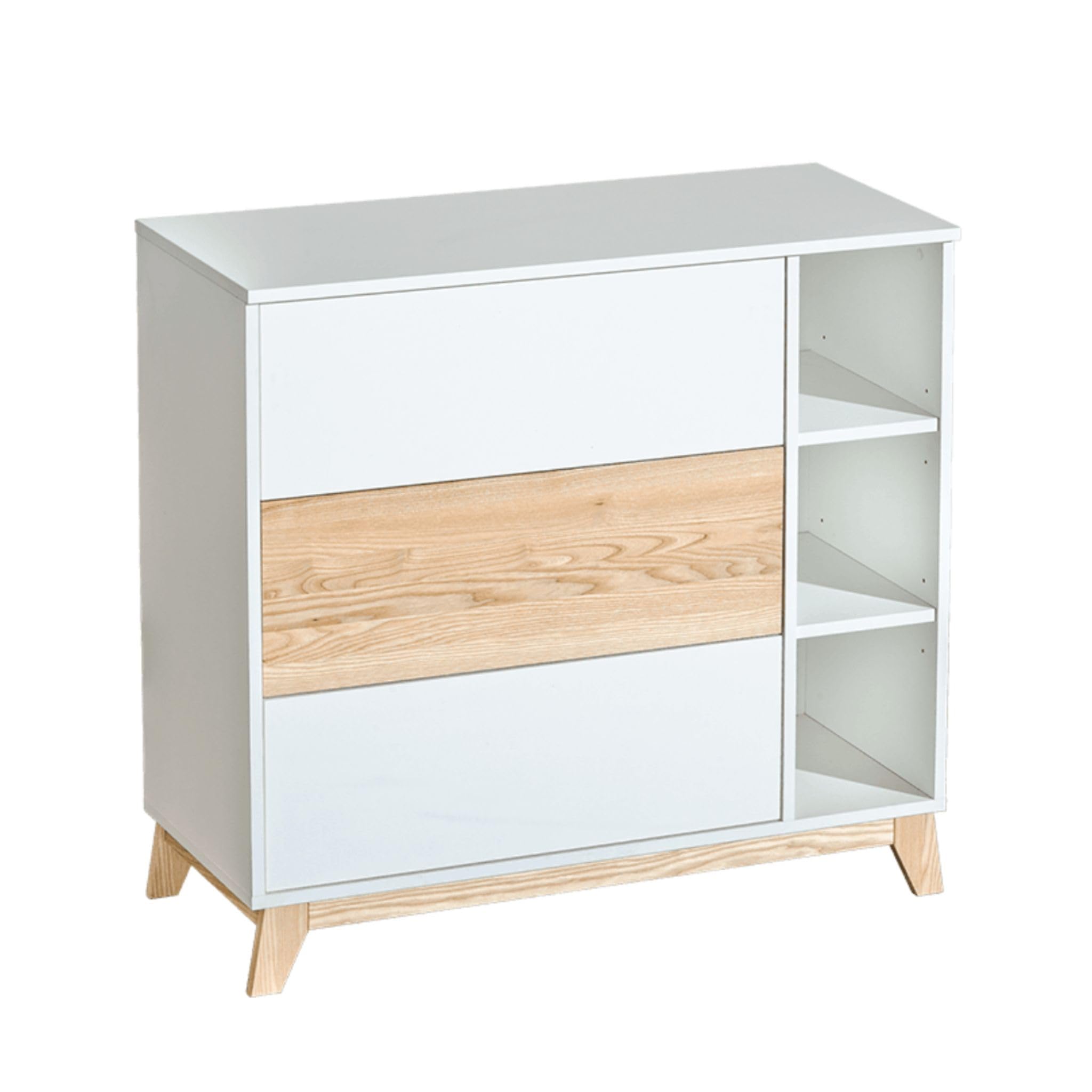 ATB Wickelkommode - Wickeltisch 102,5 x 102 x 76,5cm - Babyzimmer Komplettset - Funktional Möbel für Kinderzimmer - Bequemer Baby Wickeltisch mit Schubladen - Baby Changing Table - Weiße