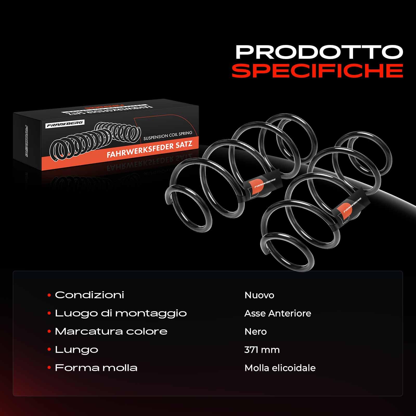 Frankberg 2 molle di sospensione per assale anteriore 5N0411105AK | Compatibile con: Q3 8UB 8UG