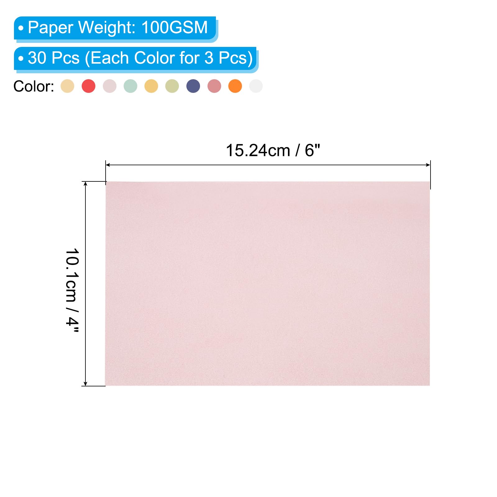 30 Feuilles Papier Vélin Translucide 100GSM - Format 4x6 Pouces (10x15 Cm) - Pour Invitations, Scrapbooking, DIY