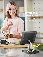 Vista 5 de LISEN for iPad Stand Holder Adjustable Tablet Stand for Desk, 2026 for iPad Accessories Rotating Display Stand PC Office Accessories for Desk Women