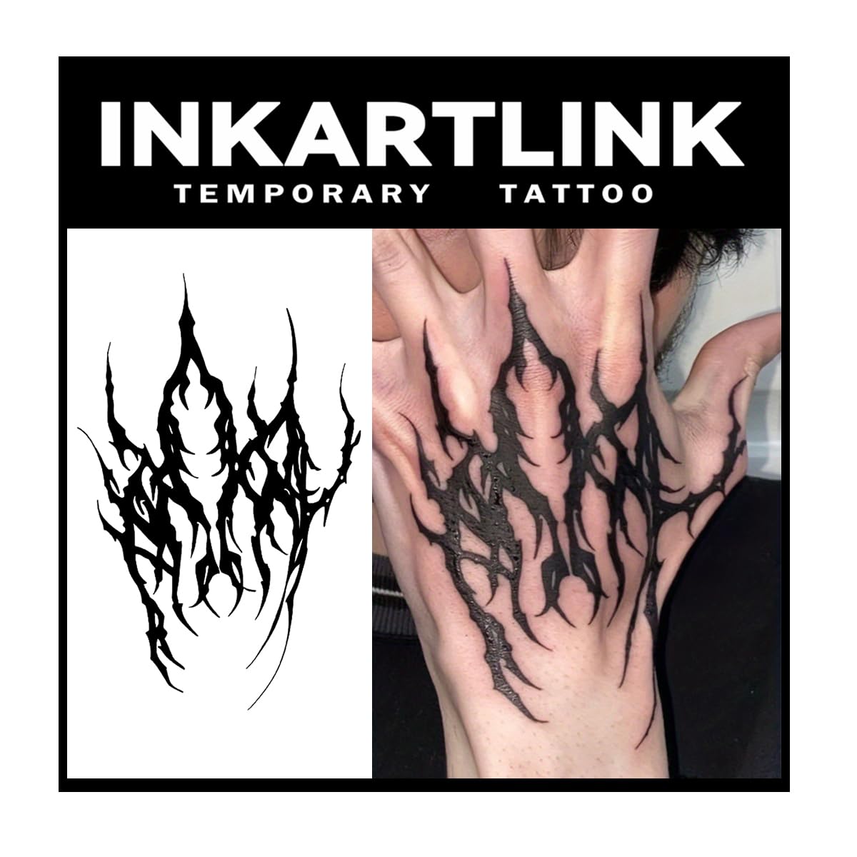 INKARTLINK Temporary Tattoos, 2 Sheets Large Semi Permanent Tattoo Adult Art Design Waterproof Temp Tattoo Party Favors Realistic Look, No Adhesive,