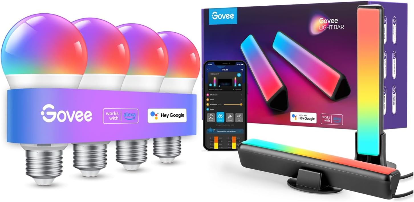 Govee Smart Light Bulbs and LED Light Bars bundle