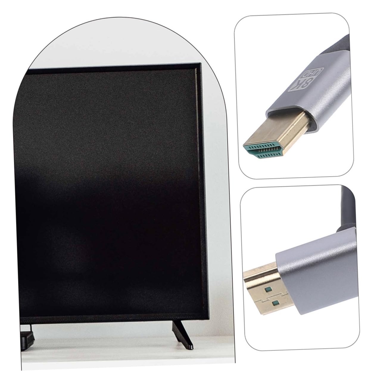 NULYLU Male to Male Video Cable Connector for Tvs Computers and Projectors Downward Angle -Compatible Cord for High Definition Viewing