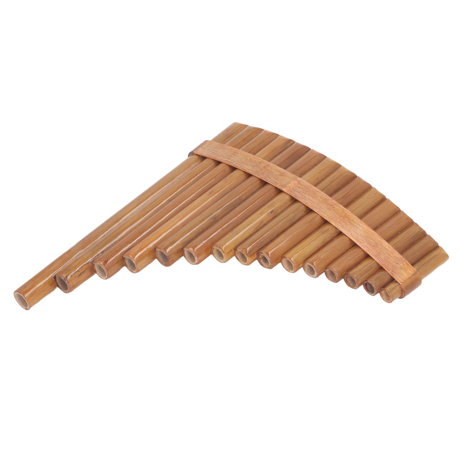 Flûte de Pan, Flûte de Pan en Bambou, 15 Tuyaux, clé G, Instrument de Musique avec Sac, Tampons et Lingettes pour la Pratique Quotidienne (main droite)