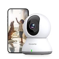 blurams Telecamera Wi-Fi Interno,2K Videocamera Sorveglianza,Rotazione a 360°,Visione Notturna