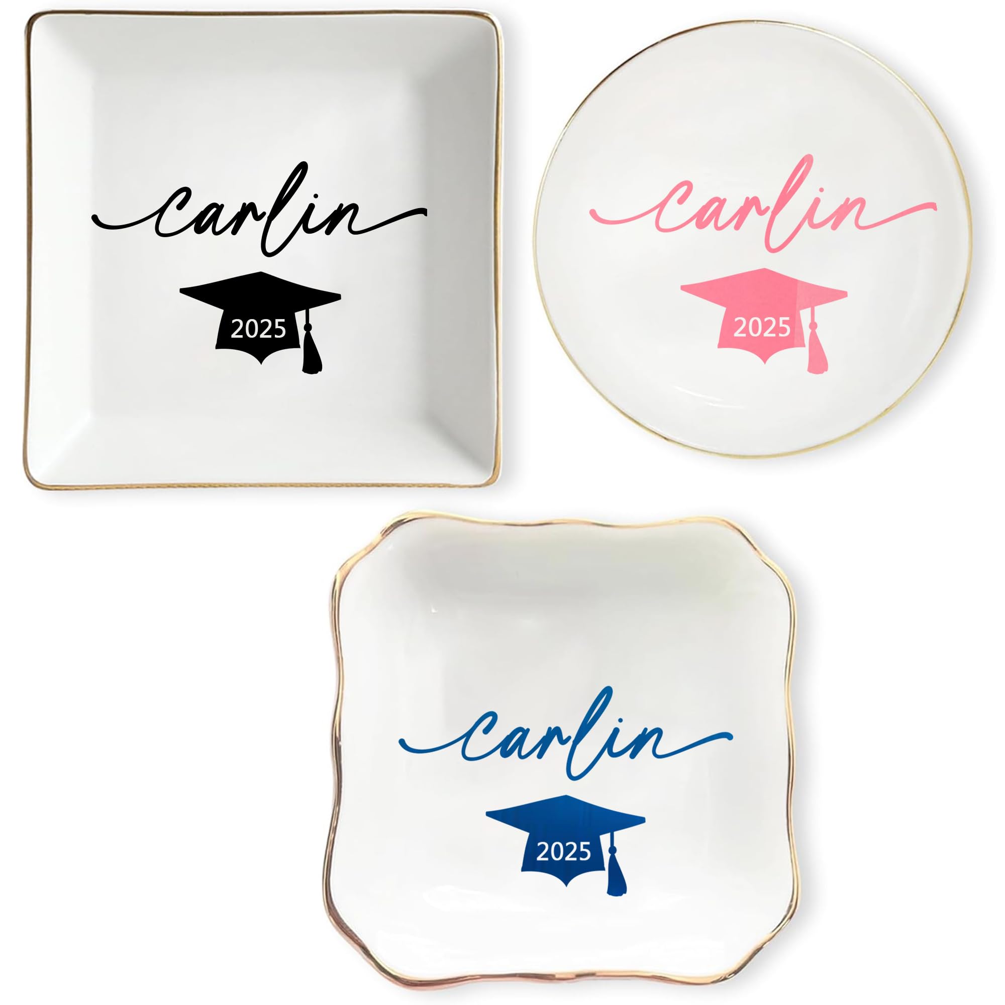 Noni Personalized Jewelry Dish Graduation Gifts for Her 2025,Custom Ceramic Ring Plate Graduation Gift for Sister, Daughter or Best Friend High School