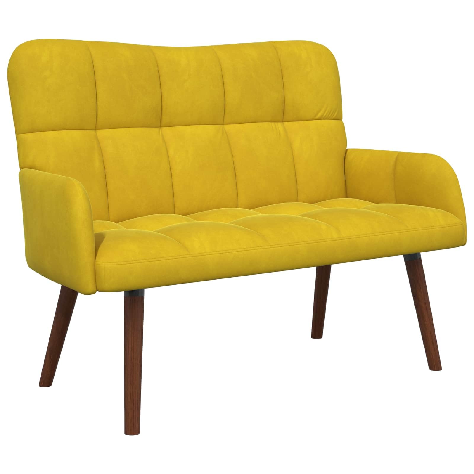 Sofá de 2 plazas amarillo 115 x 61 x 87 cm terciopelo
