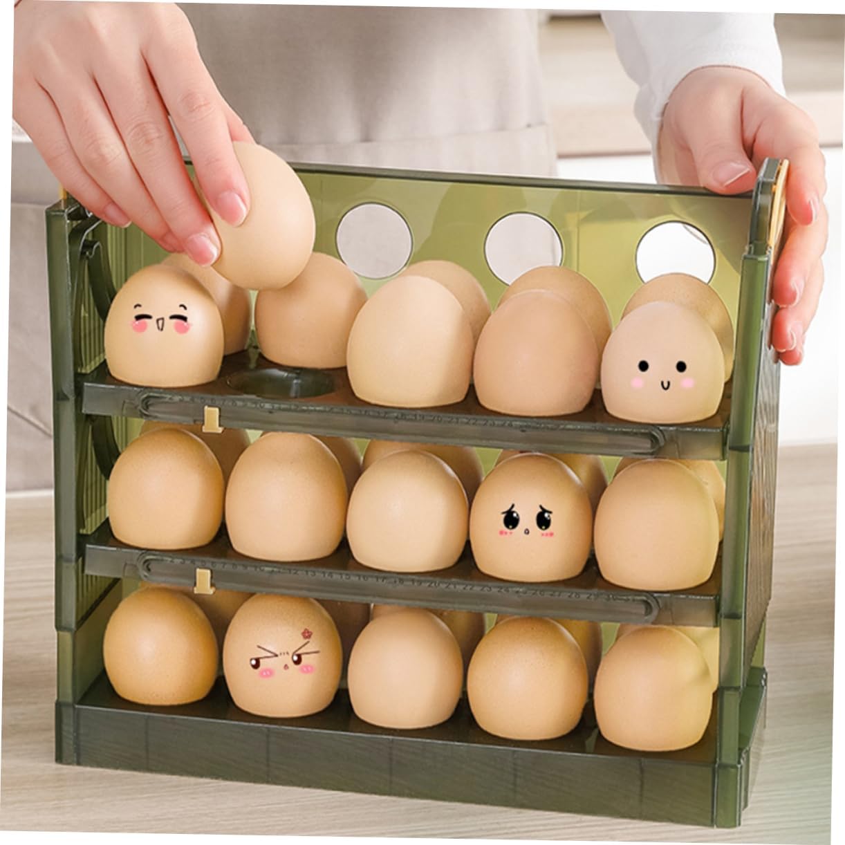 Multi Layer Egg Container for Refrigerator Capacity Egg Holder Stackable Design Convenient Kitchen Organizer and Reusable for Home Use