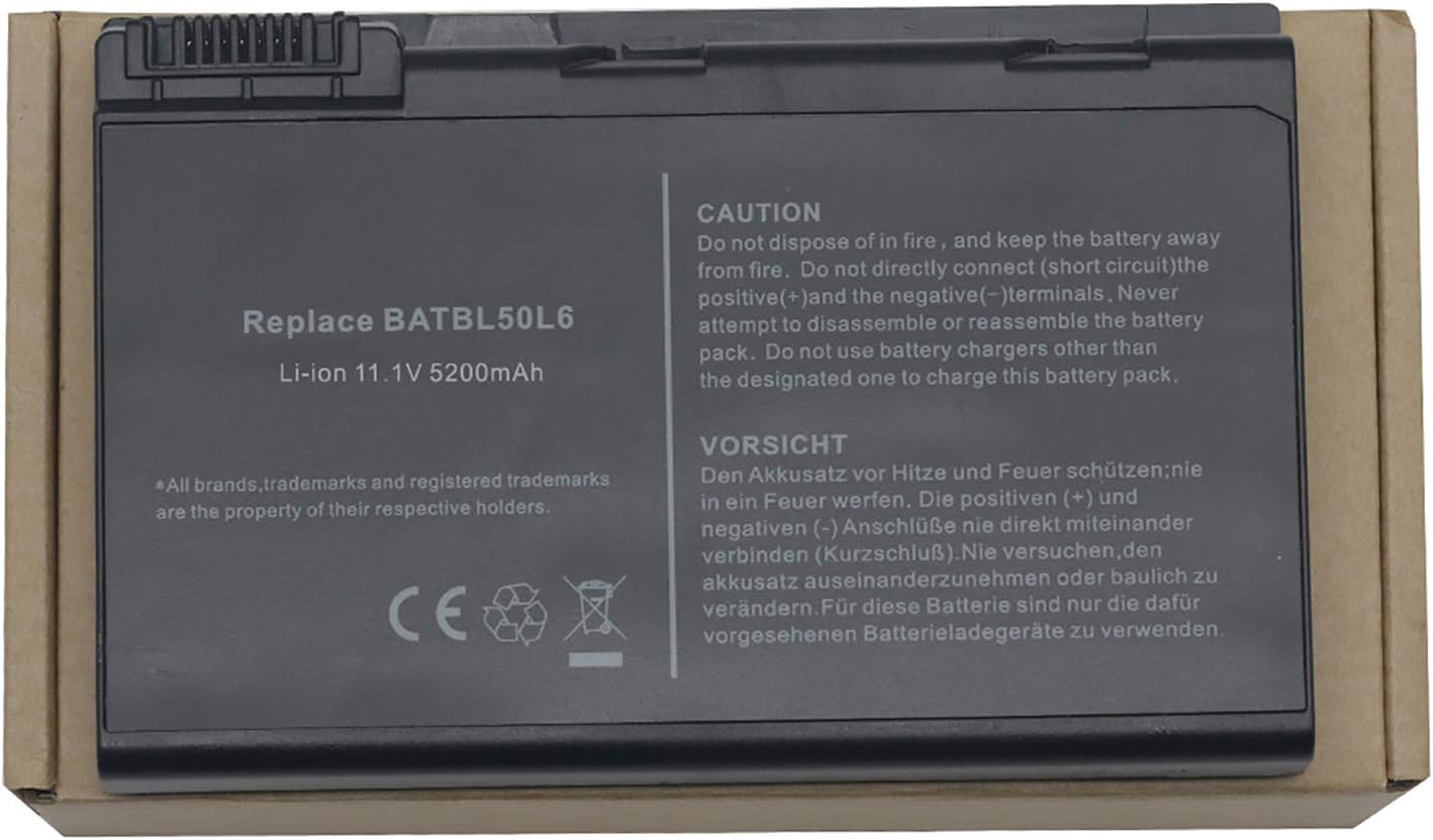 Bay Valley Parts®New Laptop Battery for Acer Aspire 5630 5610 5100 3690 3100 BATBL50L6 BATBL50L4 Li-ion 6 Cell 11.1v 5200mAh/56wh