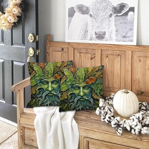 Edgfrtoio OIO-ZT-4545-2PACK-Z306 2 Packs Pillow Covers Decorative Pillowcases 18X18 In Celtic Pagan Design, Holiday Farmhouse Throw Pillow Case Square Cushion Cover thumb #3