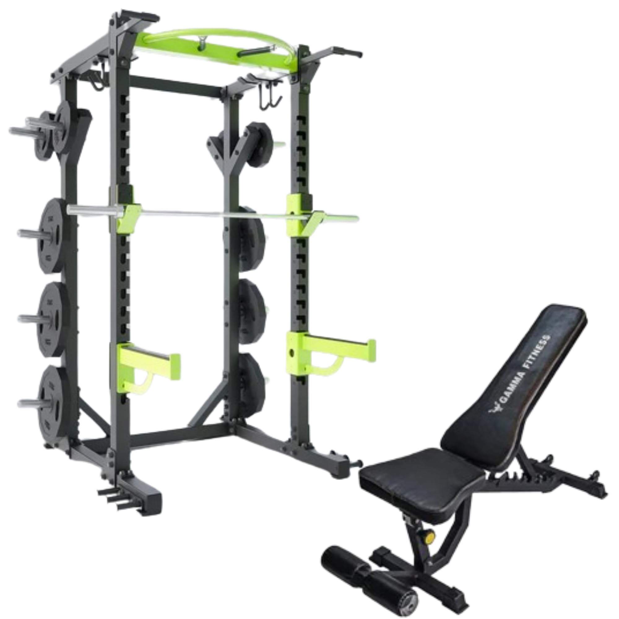 Gamma Fitness Commercial Half Power Rack CPR-100 with Adjutable Exercise Gym Bench AB-201 | for Commercial Gym or Home Gym Setup-image-32