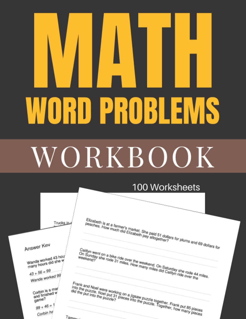 Math Word Problems Workbook 100 Worksheets