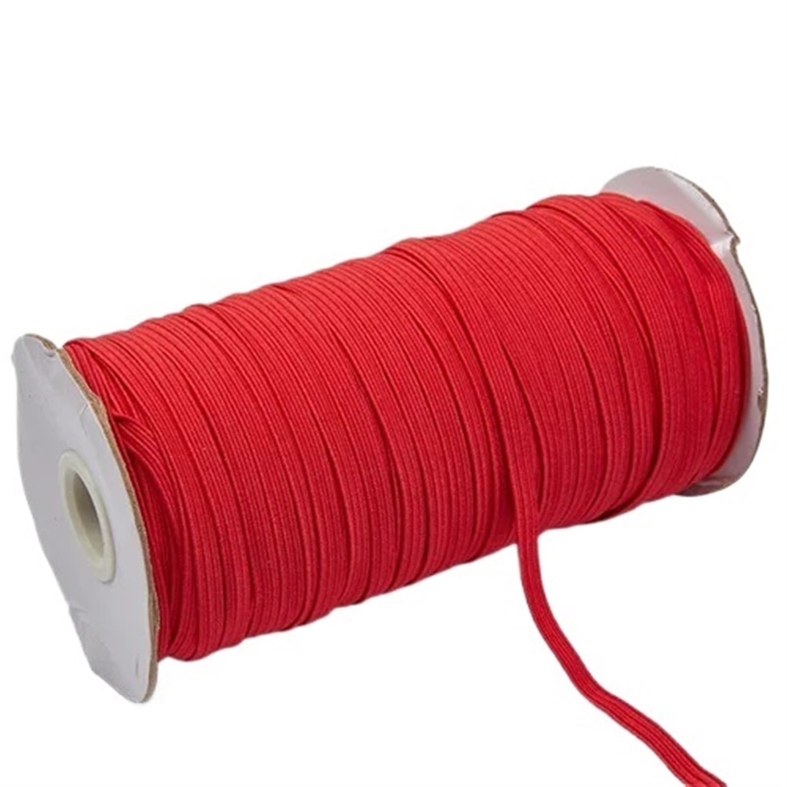 Cinta Elástica Ancha y Plana Bandas elásticas de colores de alta elasticidad, 200 a 100 yardas, 6 mm, ancho, for manualidades, cuerda elástica, cinta, adorno de encaje, costura, bricolaje(Red,6mm 200y