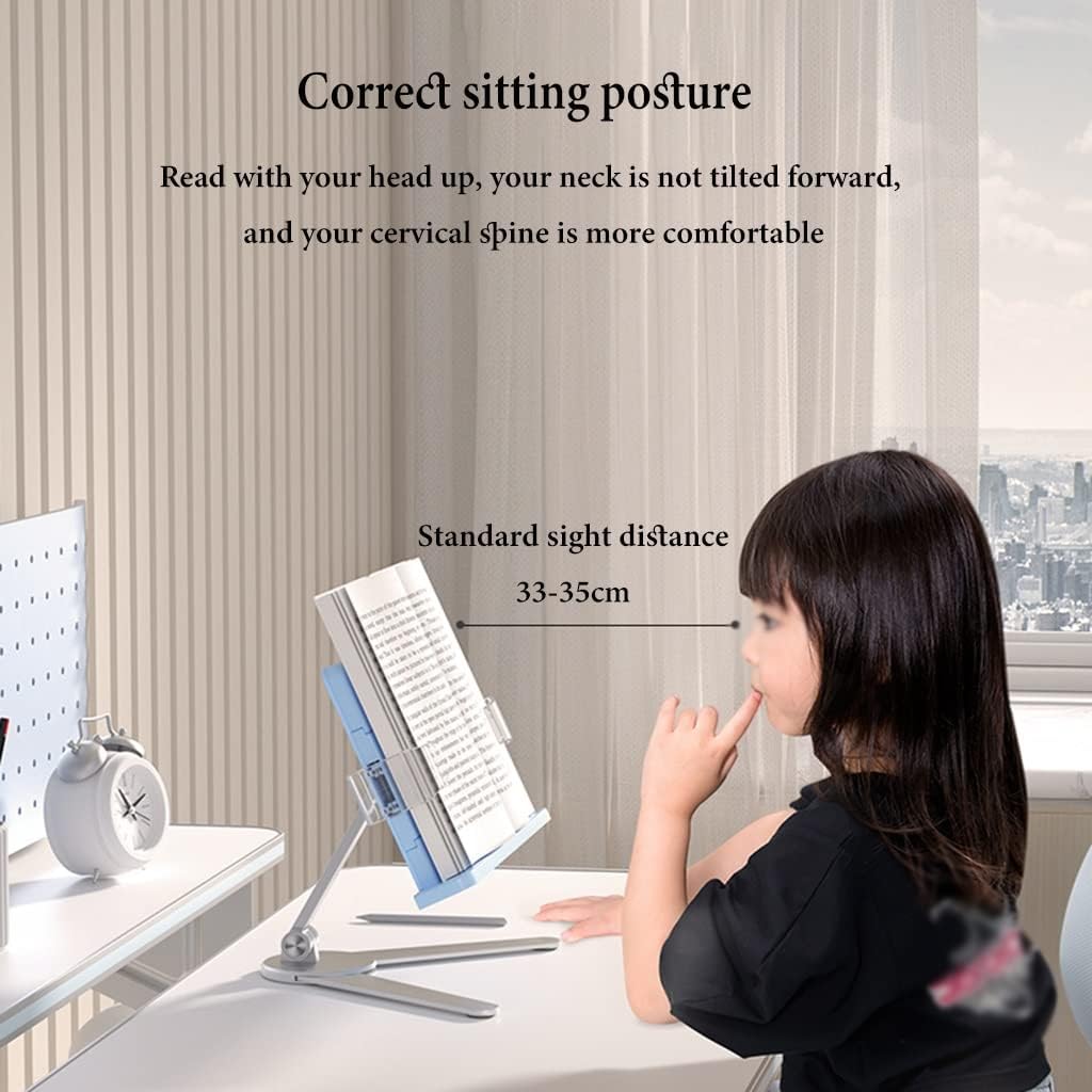Book Stand for Reading, Cookbook Holder Stand, Book Stand for Reading Adjustable Height, Laptop Stand for Desk, Tablet, IPad, Ereader Stand, Recipe Holder (Color : /Blue) (/Silver) (/Blue)