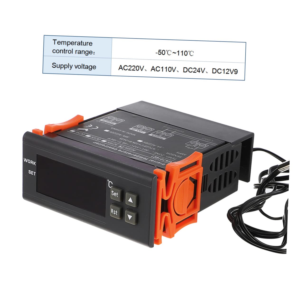 SOLUSTRE 2 Pezzi Regolatore Termostato Per Rettili Regolatore Di Temperatura Digitale Per Elettronica Display A Led Relè Termostato Per Incubatrice
