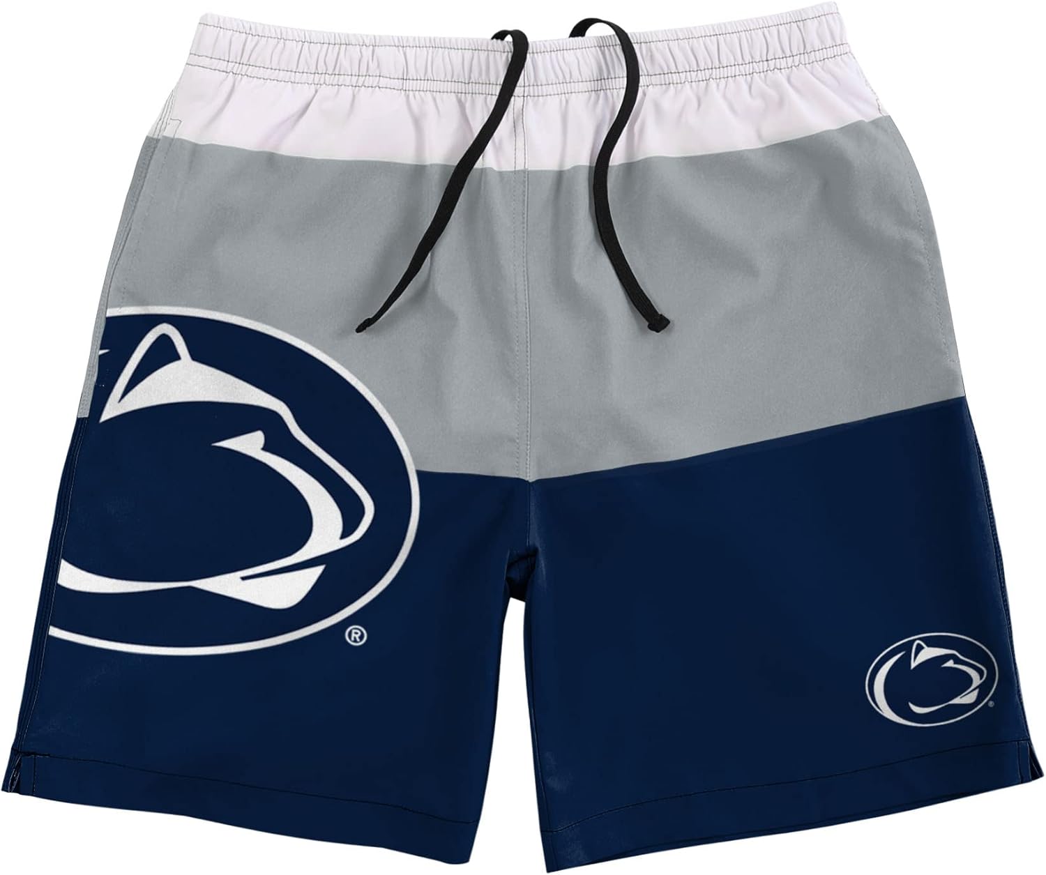 FOCO NCAA Mens NCAA 3 Stripe Big Logo Swimming Trunks