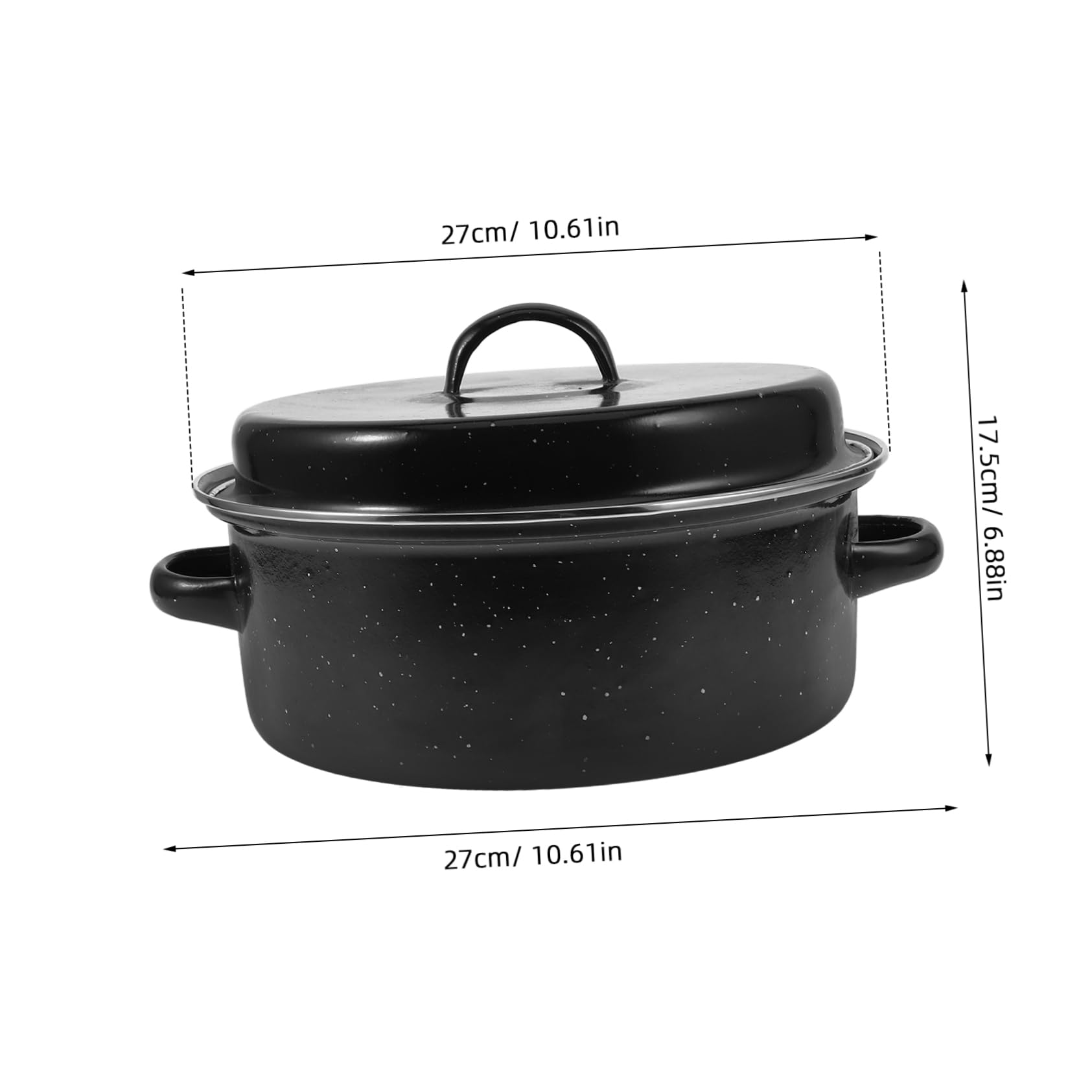Mikikit Enameled Roasting Pan with Lid Multi Function Roaster for Meats and Sweet Potatoes Easy to Clean Safe for Daily Use for Outdoor Bbq and Home Cooking