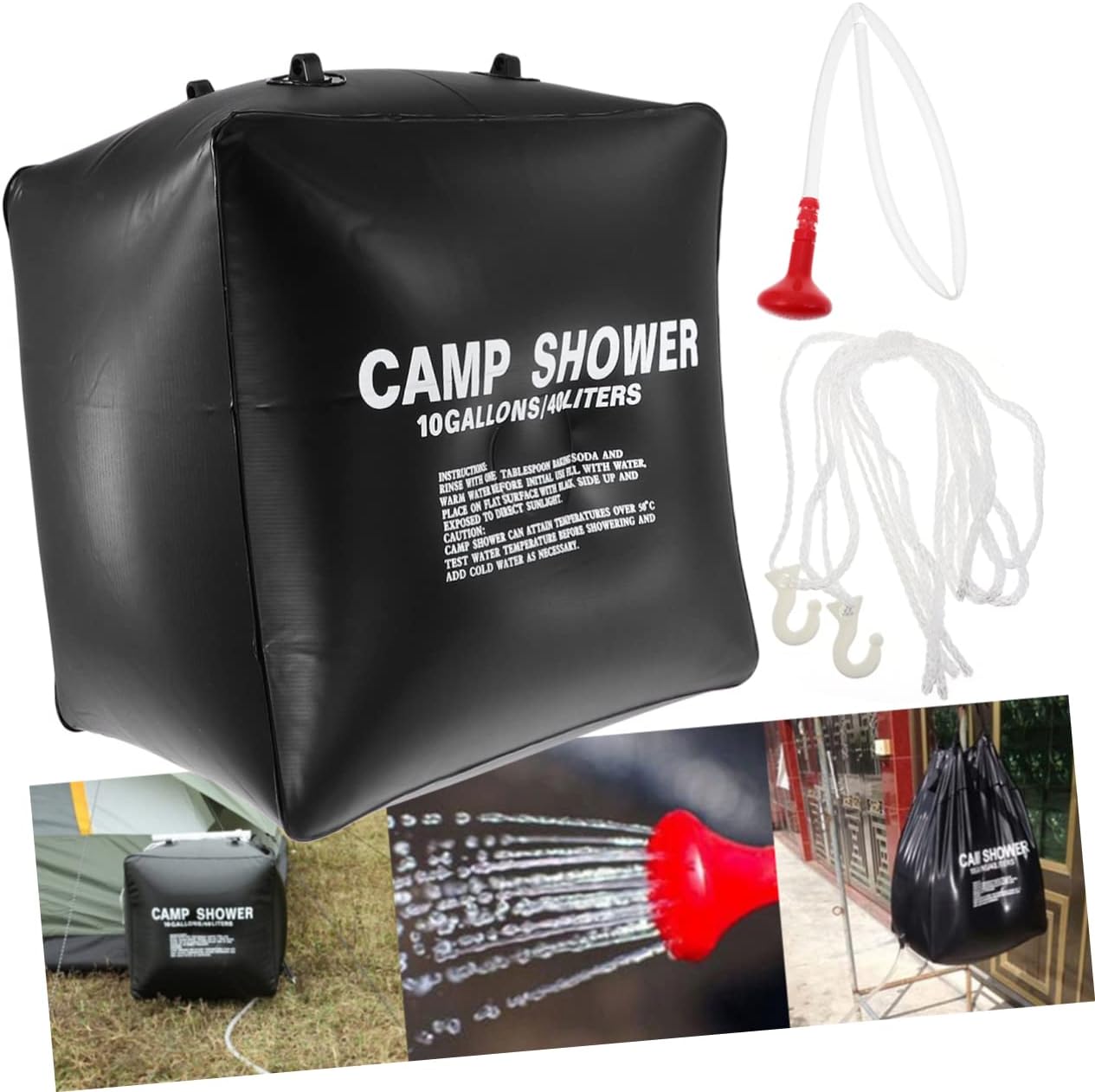 Solar Water Bag Portable Camping Shower Bag Mesh Rv Outdoor Shower Solar Heating for Anywhere