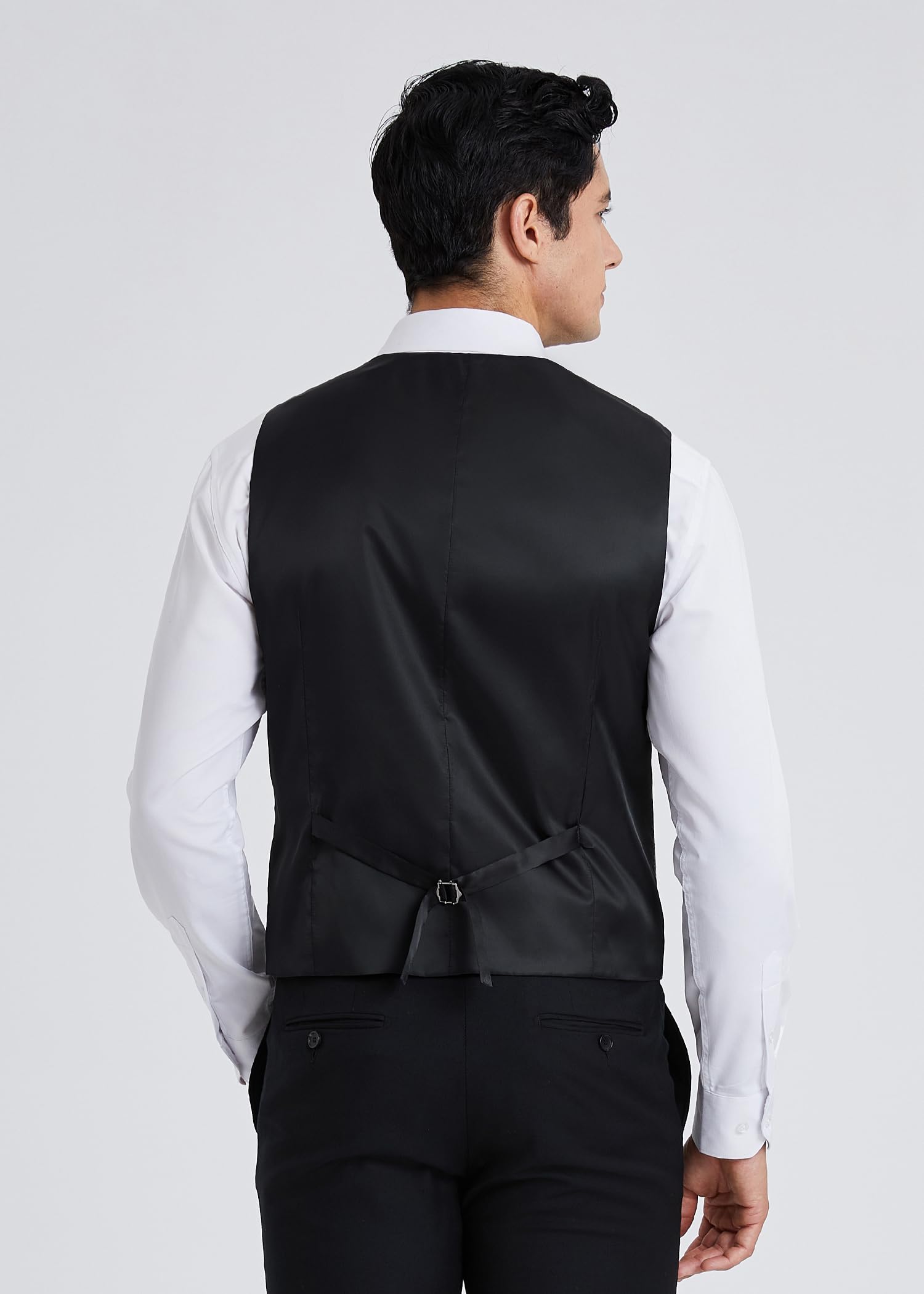 HISDERN Gilet Da Abito Da Uomo Formale Matrimonio Tinta Unita Classico Elegante Senza Maniche Casual Cerimonia Cotone Panciotto XS-4XL