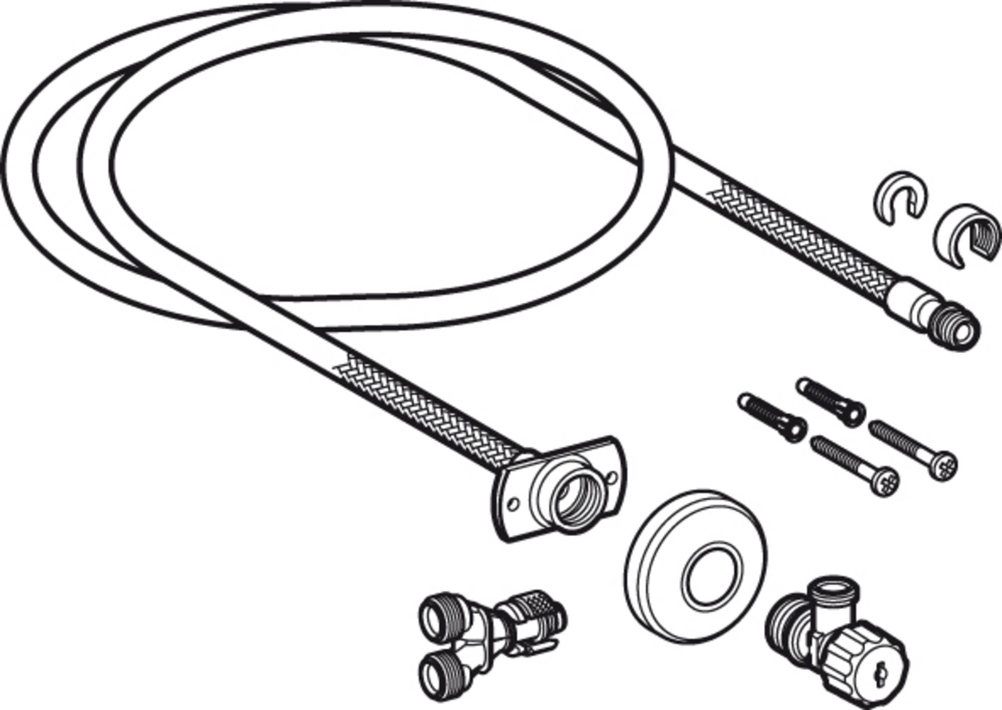 Geberit Wasseranschlussset, zu UP-SPK 12cm für Geberit AquaClean Tuma WC-Aufsätze # 147035001
