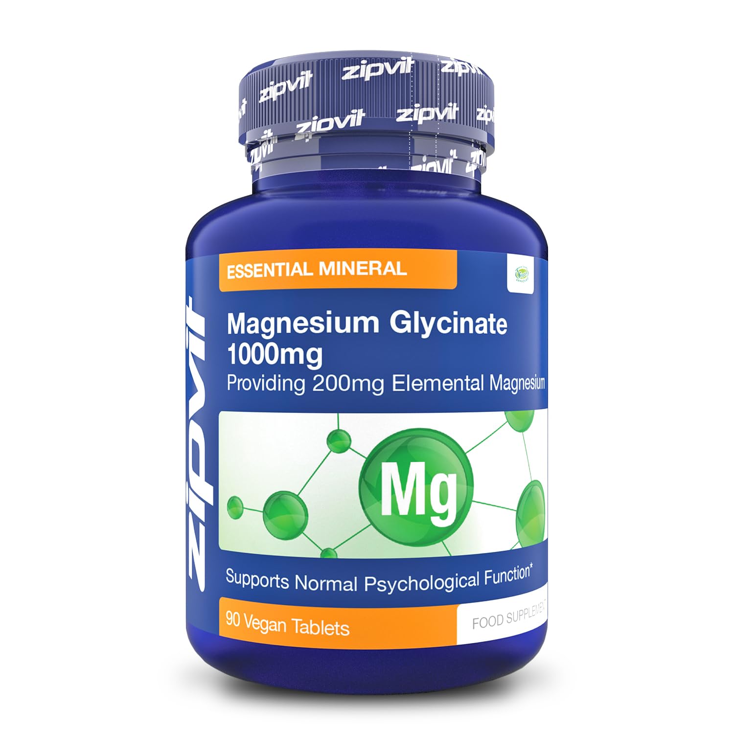Buy Magnesium Glycinate 1000mg, 90 Vegan s, High Strength, Magnesium