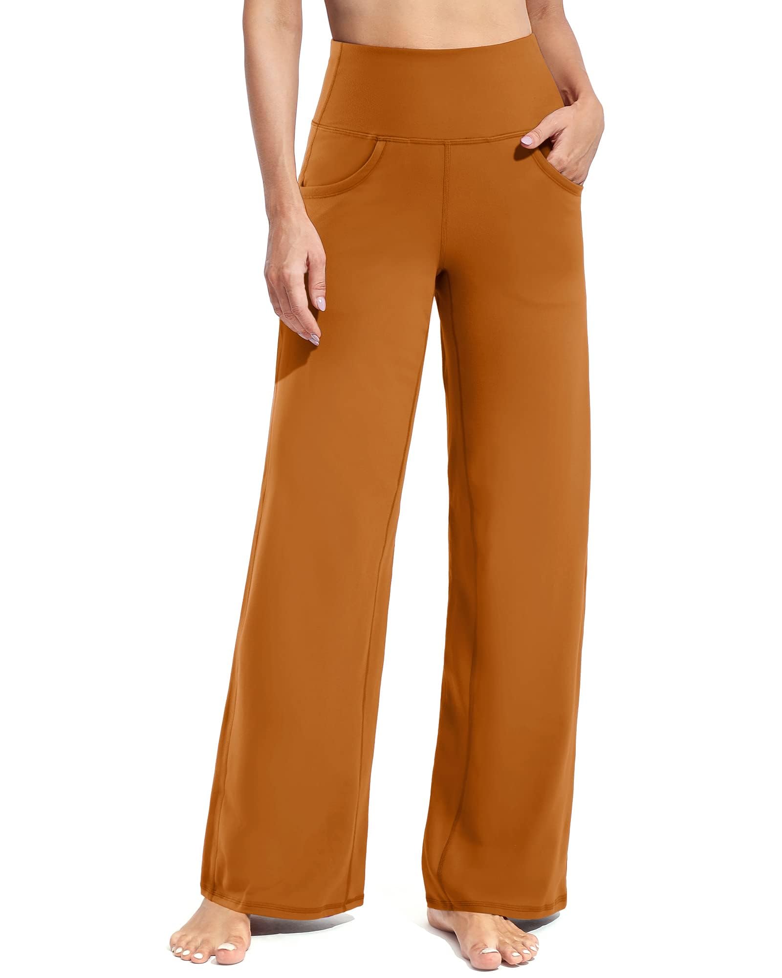 Promover Wide Leg Pants for Woman Yoga Pants with Pockets Stretch