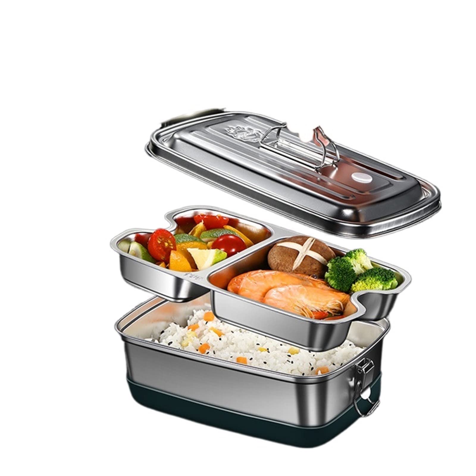 Bento Boxy dwuwarstwowe, lunchboxy z torbą na owoce, desery, podgrzewacze do potraw, naczynia kuchenne(2 Grids)