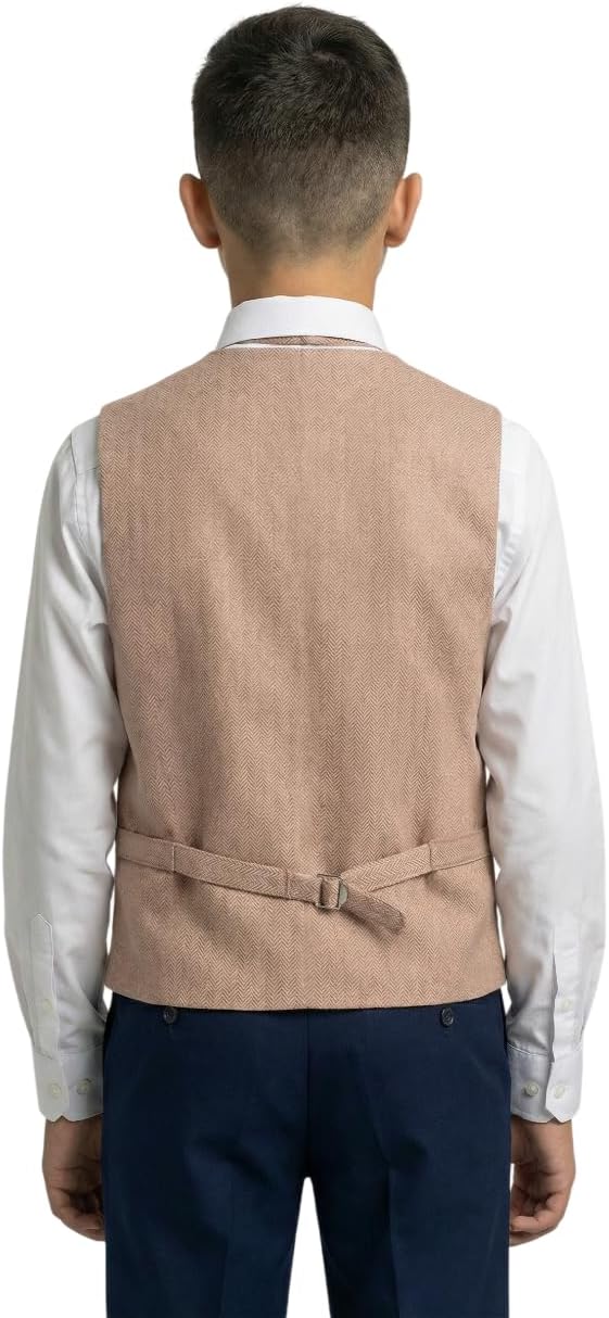 SIRRI Boys Herringbone Vest For Wedding Party Outfit