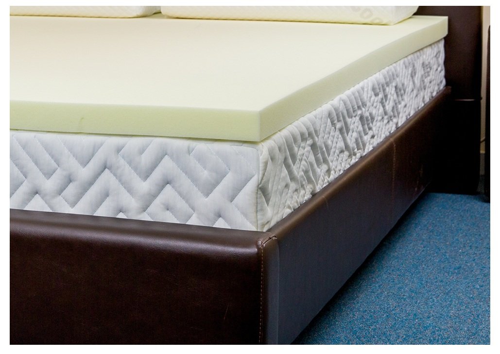 Memory Foam Mattress Topper, 2 Inch, UK Small Double, Yellow