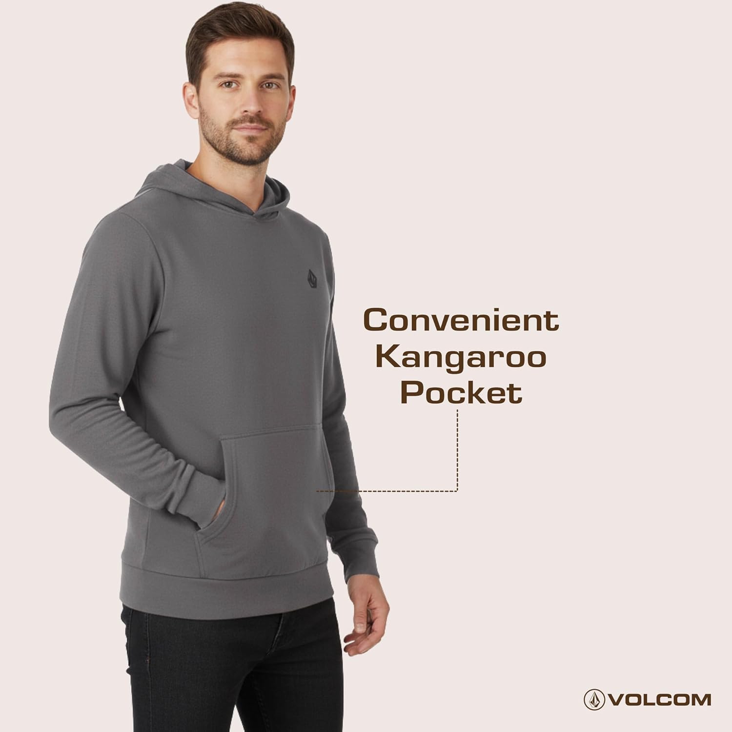 Volcom Men's Regular Fit Super Soft Fleece Lightweight Pullover Hooded Sweatshirt - Image 5