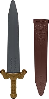 Nicky Bigs Novelties Plastic Roman Pirate Short Sword & Sheath Prop Medieval Costume Accessory, Multicolor