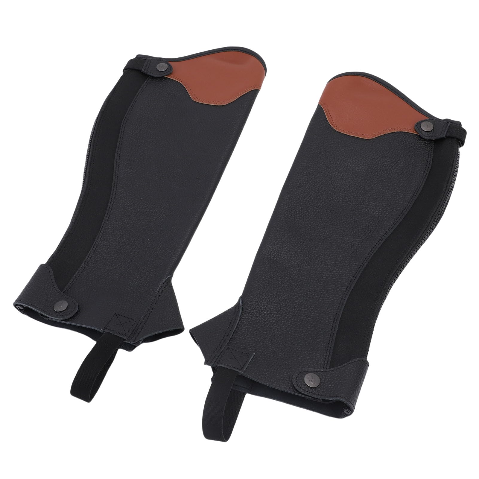 Chrees 2 Polainas de Equitación, Protectores de Piernas de Piel de Vacuno de Primera Calidad para Montar a Caballo, con Diseño Antideslizante y Textura Clara para adultos.