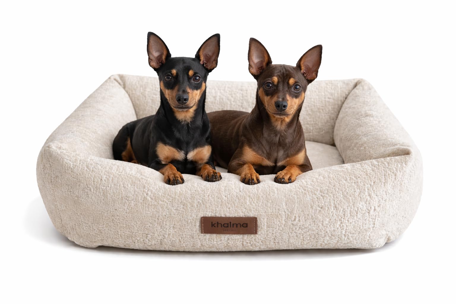 Cama Perro Desenfundable, Grande, Mediana Y Pequeña. – Cama para Perro de Fácil Limpieza, Fabricación Española, con Acabados Premium y diseño. (Beige, Mediano)