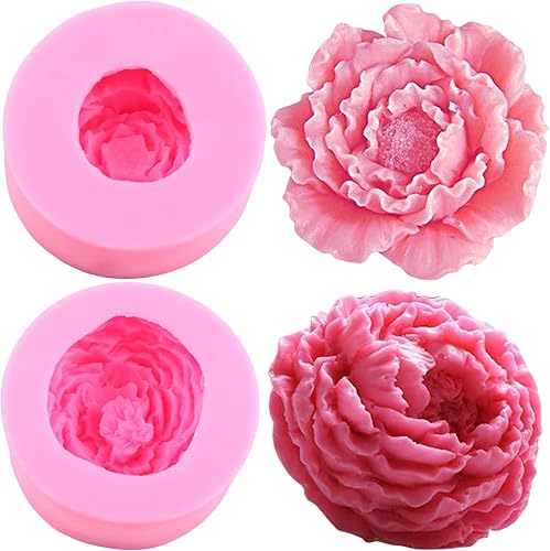 ZiXiang Moldes de silicona para jabón de flores 3D, molde de silicona para fondant, molde de resina para decoración de pasteles, pasta de goma de