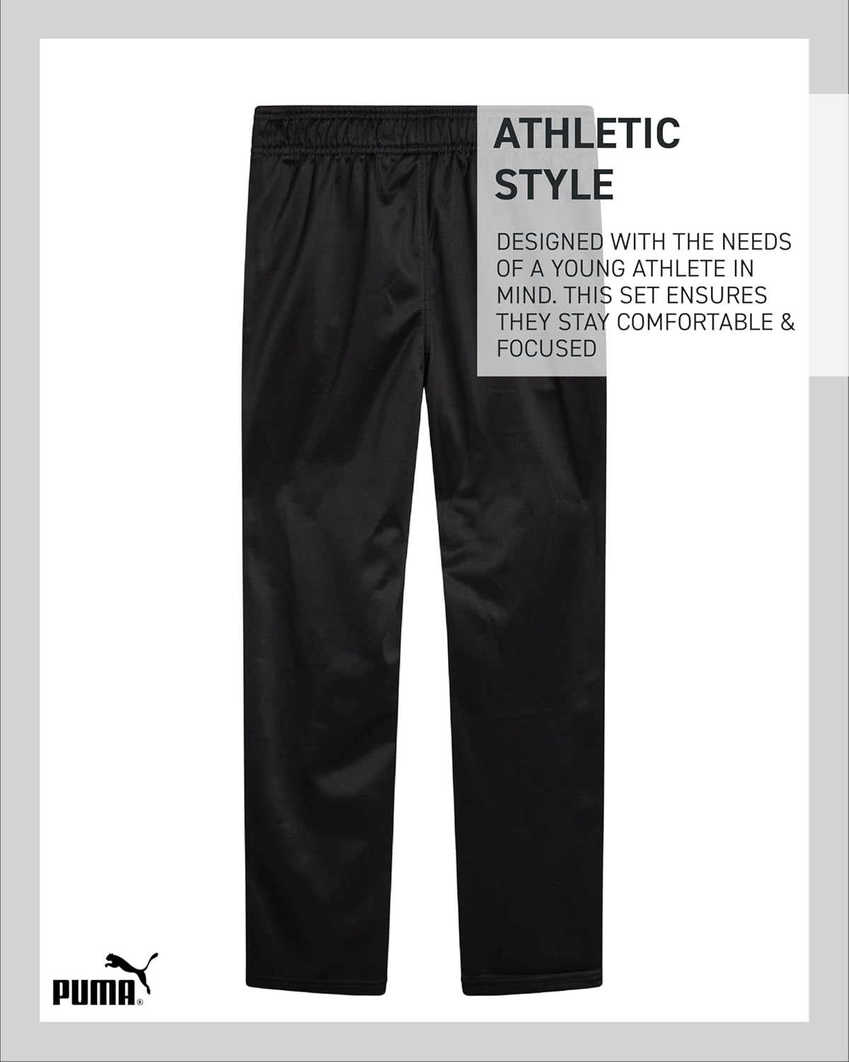 PUMA Active Boys Pants - Athletic Tricot Youth Kids Boys Jogger Sweatpants with Pockets and Elastic Waistband (Sizes: 8-20) - Image 6