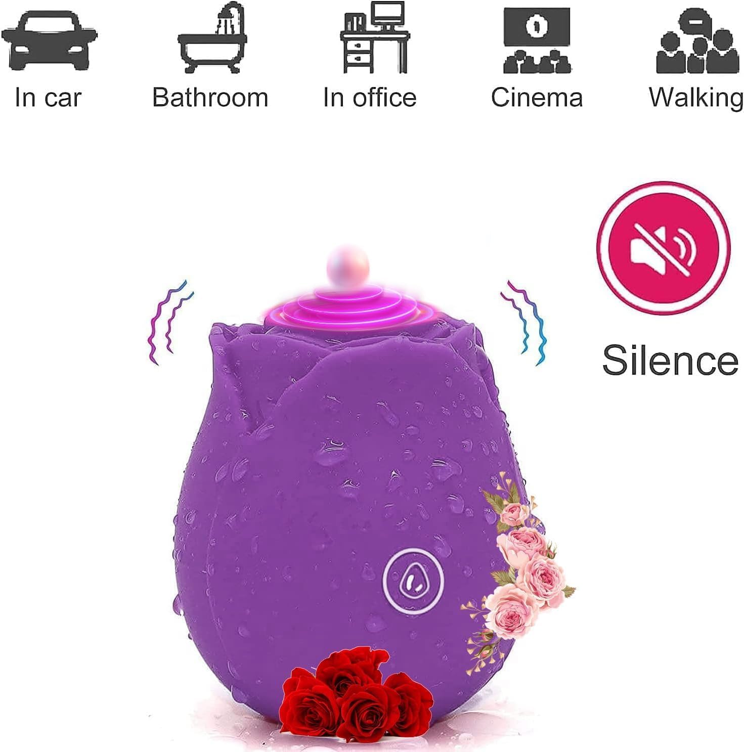 2026 Newly Efficient Version Rose Suction Toy for Woman 2 in 1 Rose Adult Tool 10 Insert 10 Lick Tongue Motion Double Motor A4718G