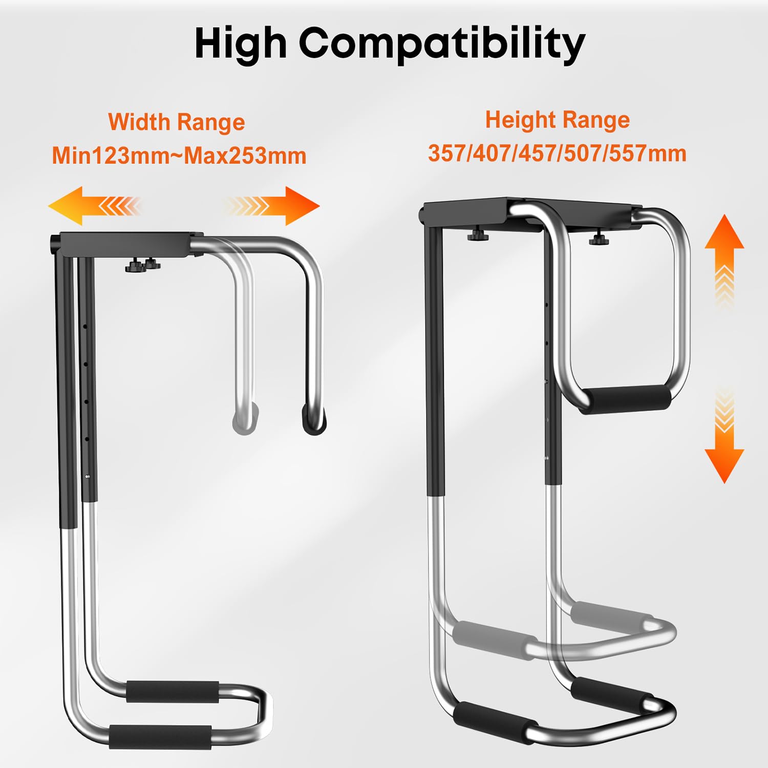Supporto per PC CPU Regolabile Sotto Scrivania,per La Maggior Parte Dei Case per Computer,Heavy Duty Supporto Pc Fisso con Imbottitura Protettiva,Eccellente Circolazione Dell'Aria,Portata Massima 30kg