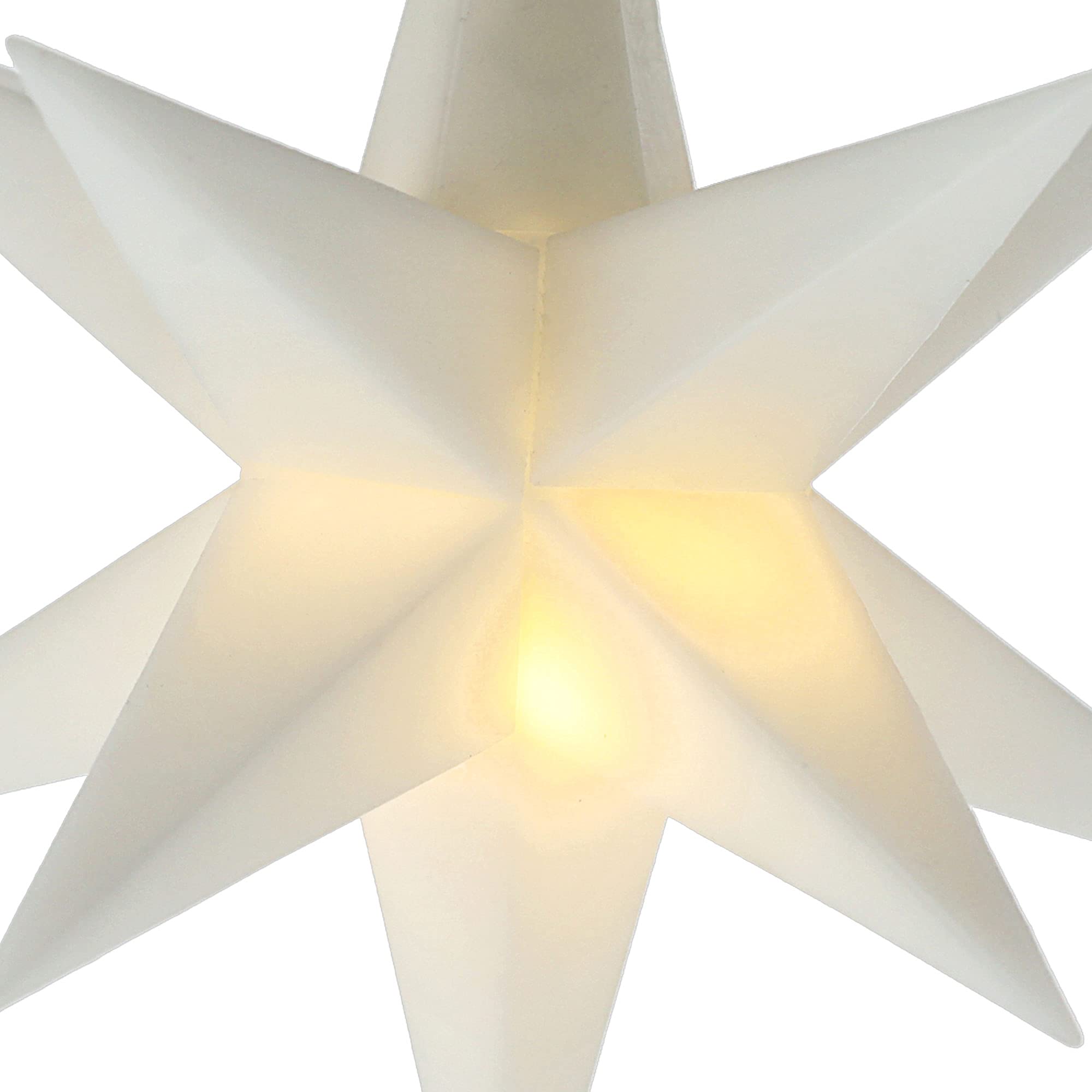 Leuchtstern aus Kunststoff Weihnachststern zum hngen beleuchtet mit  Timerfunktion in verschiedenen Farben inkl. Leuchtmittel  12cm (wei) :  Amazon.de: Beleuchtung