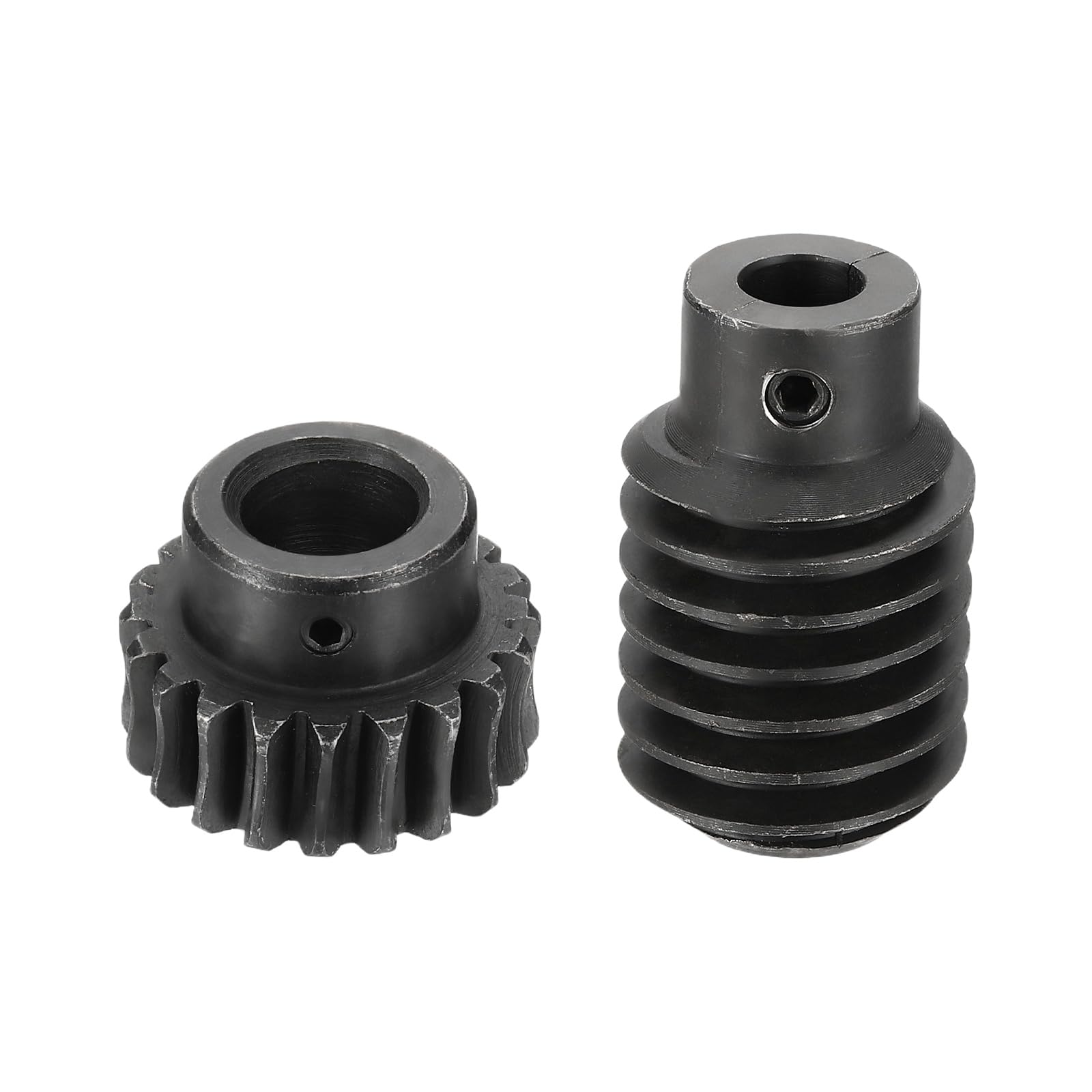 QUARKZMAN Set Ingranaggio A Vite Senza Fine In Acciaio 1045 20T Modulo 1.25 Rapporto Di Riduzione 1:20 Destra Ruota Riduttore (Ingranaggio-Foro 12mm Diametro Esterno 28mm Asta Foro 8mm)