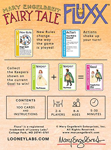 Looney Labs Fairy Tale Fluxx -Best Card Game Card Games For Kids And Adults Family Games For Game Night Fun Games Kid Games Fun Card Games For Adults 2-6 Player Games Ages 8 To Adult 100 Playing Cards #TOP1