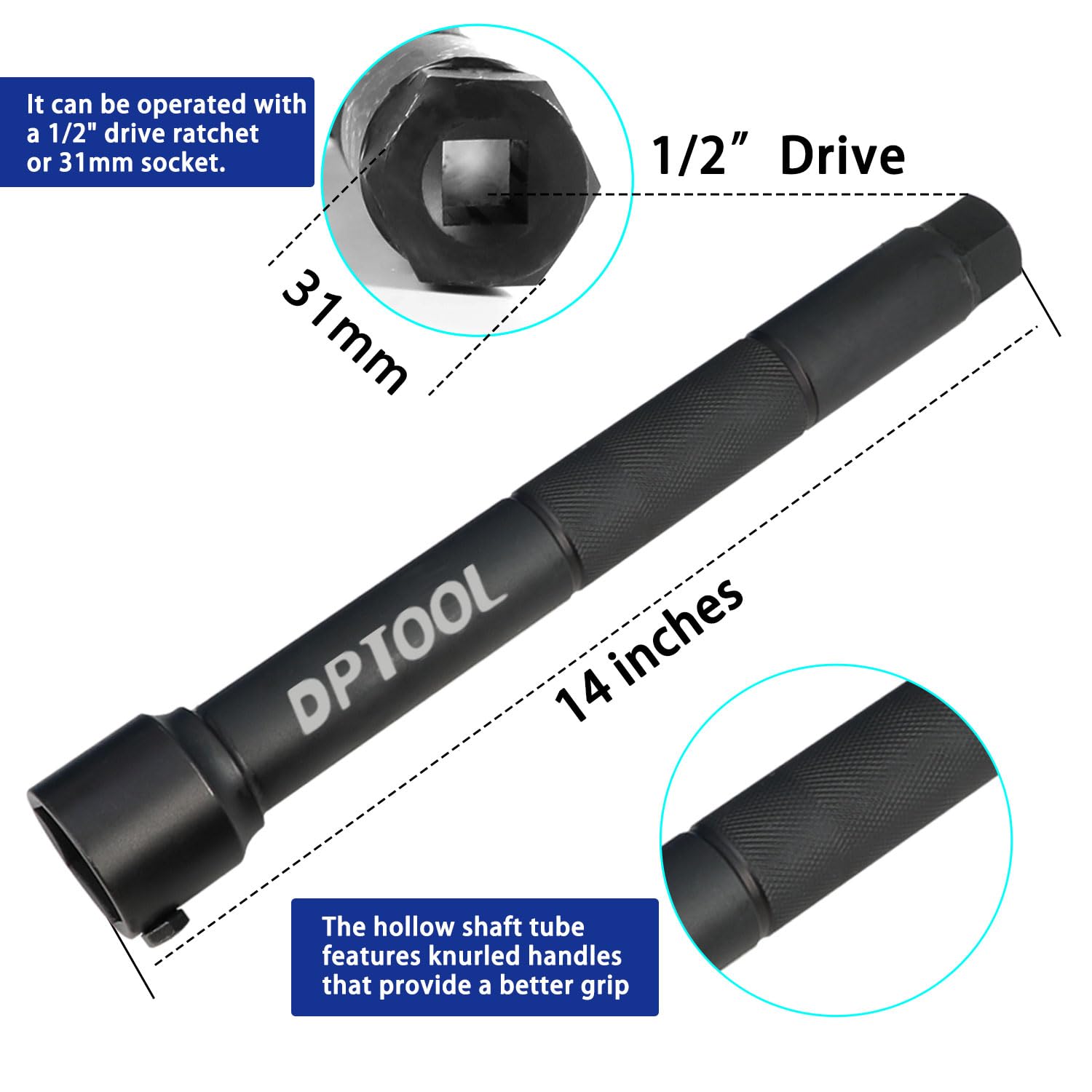 Kit d'outils de démontage et d'installation de biellettes de direction intérieures, outil de fusée d'essieu avec entraînement 1/2", outil de pressage pour voiture/SUV (30-35 mm, 35-40 mm, 40-45 mm)