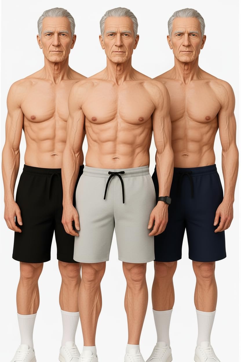 AD2CART Men's Cotton Casual Night Zip Pocket Bermuda Shorts Man Men Combo Pack of 3 R001 VA14 Black XL 1