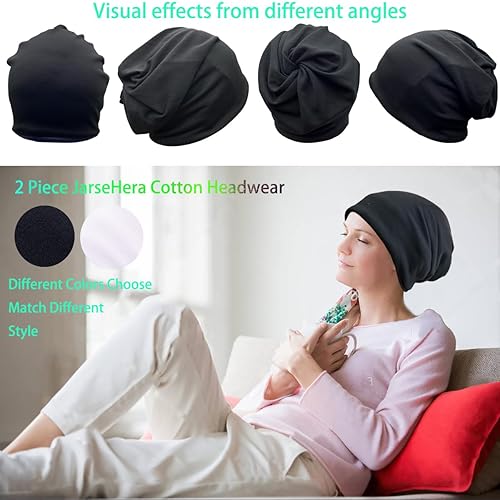 Miniatura 2 de JarseHera Gorro holgado de mujer con encaje de algodón, gorros para quimioterapia, gorros para el cáncer, turbante