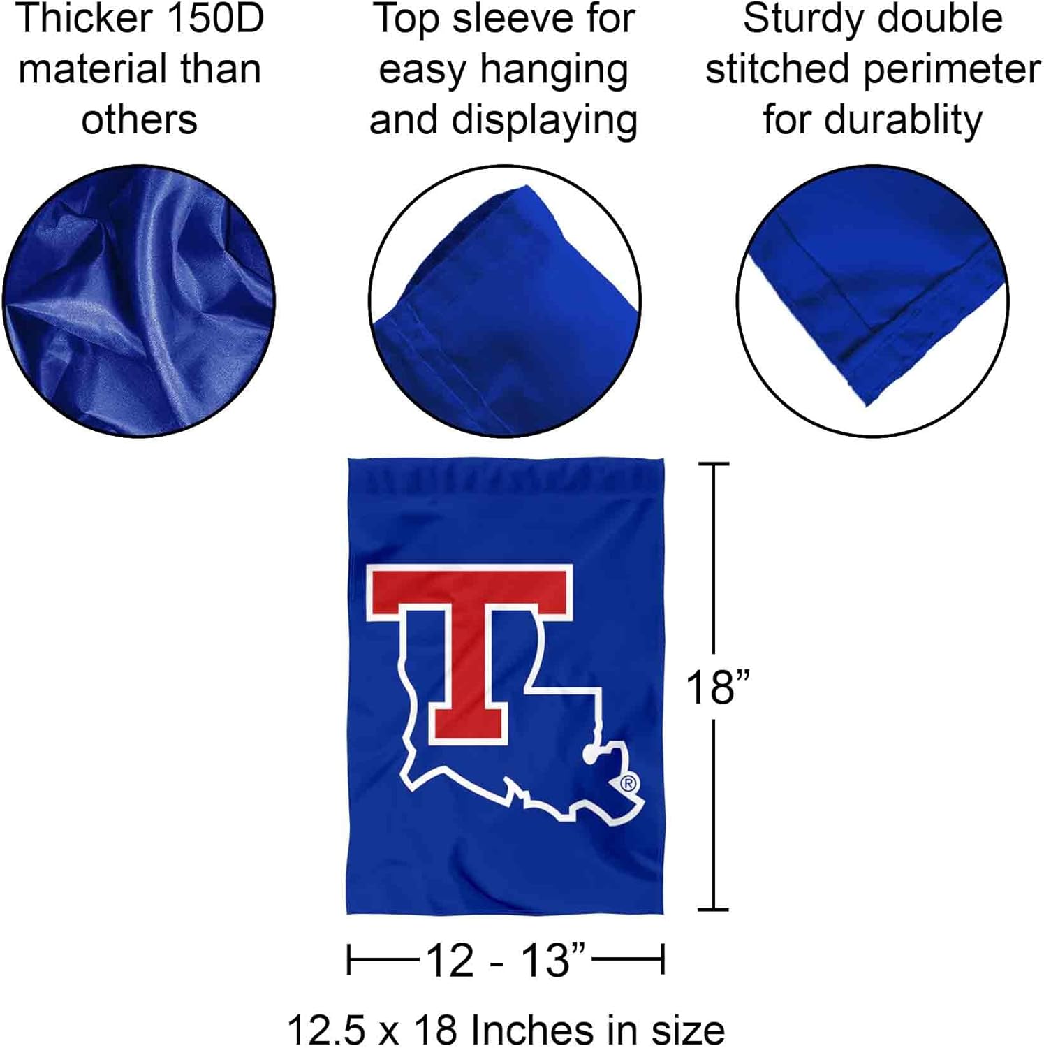 Louisiana Tech Bulldogs New Logo Garden Flag - Image 3
