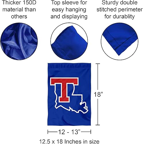 Miniatura 3 de College Flags & Banners Co. Bandera de jardín con logotipo de Louisiana Tech Bulldogs