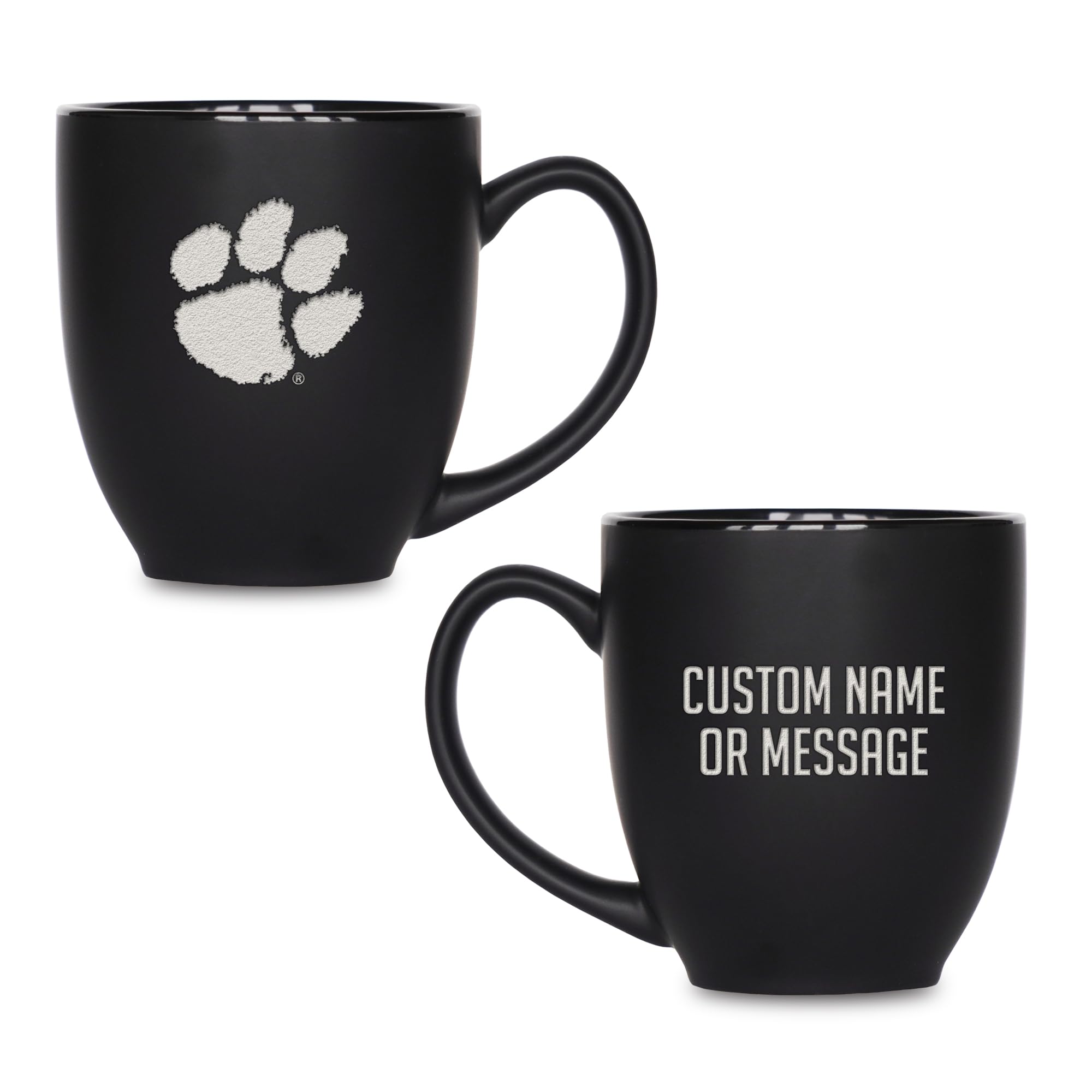 Rico Industries NCAA Primary 15-Oz Personalized Matte Black Bistro Mug - for Hot or Cold Drinks