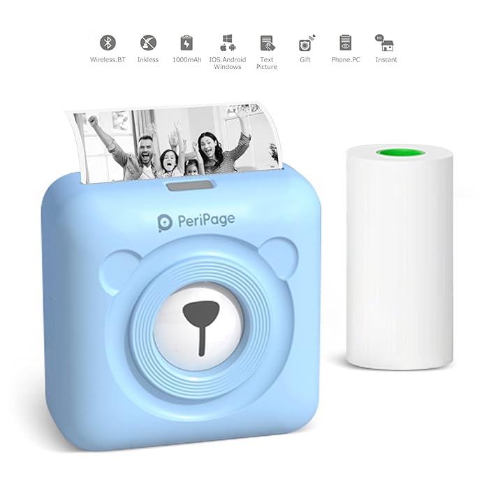 Buy Mini Sticker Printer, Pocket Thermal Printer Wireless Bluetooth