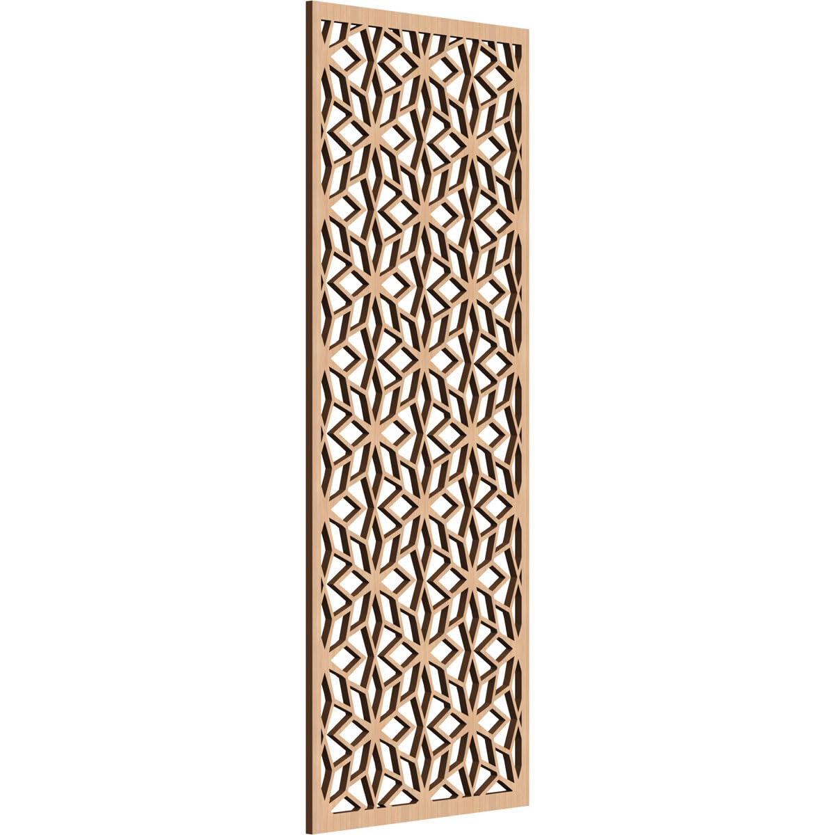 17 3/8"W x 44 3/8"H x 3/8"T Lake Decorative Fretwork Wood Wall Panels, Hickory