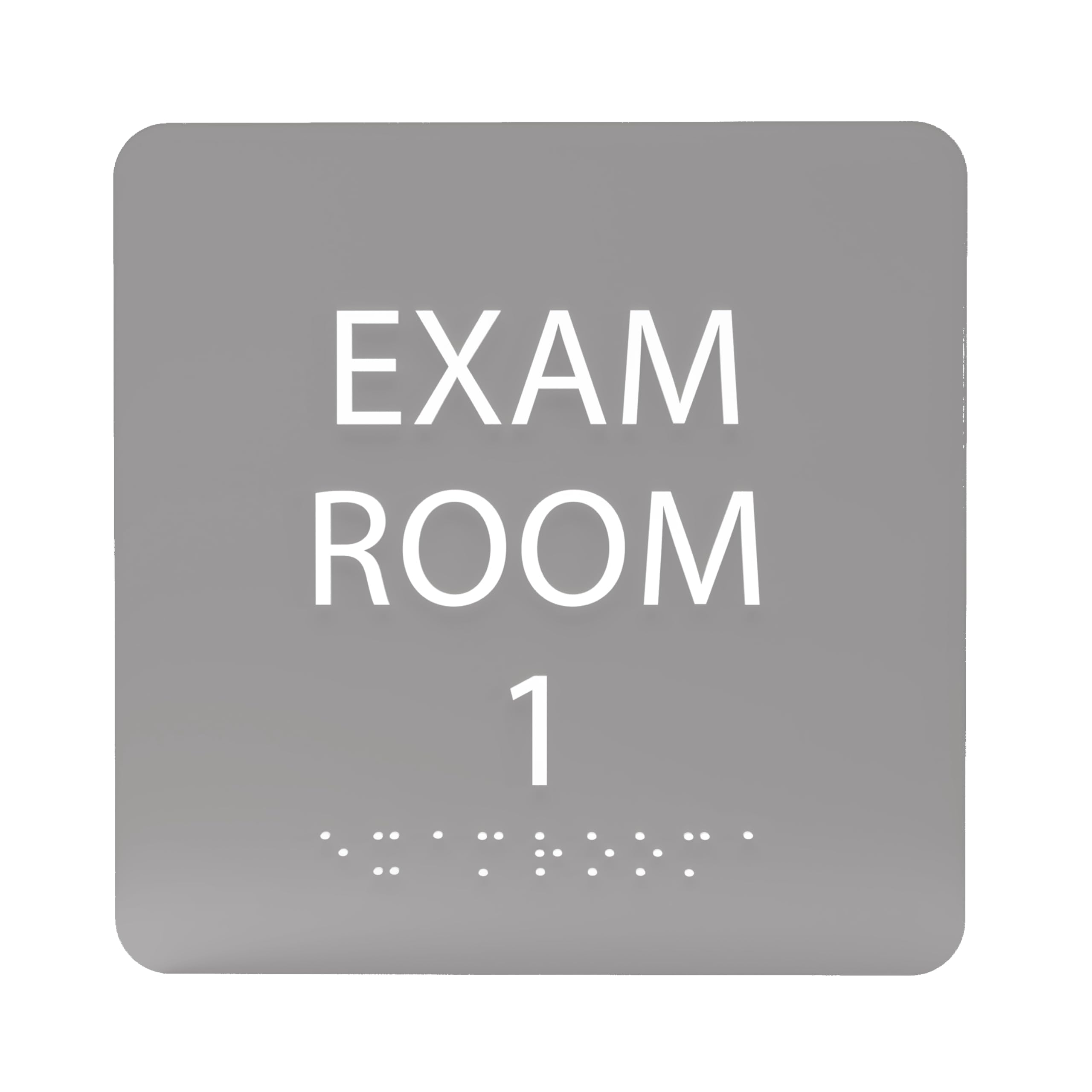 ADA CENTRAL SIGNS - 6" X6" Exam Room 1 Sign - ADA Compliant Tactile Graphics Grade 2 Braille Text Acrylic Wall Signs - Educational Institution